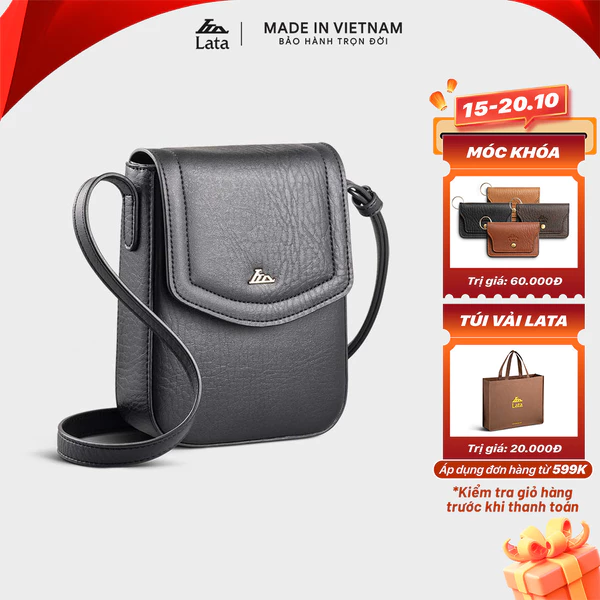 Túi Lata (Thời trang nữ viền chỉ nắp gập - Túi đeo chéo HN131)