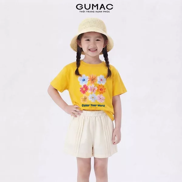 Áo Thun Trẻ Em GUMAC Form Suông Cổ Tròn Tay Ngắn Cotton 2 Chiều In Họa Tiết ATGG08051