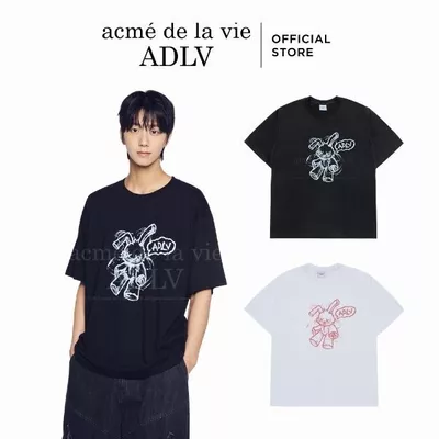 Áo Thun ADLV Handsketch Rabbit Dáng Oversized Màu Đen/Trắng - Hàng chính hãng
