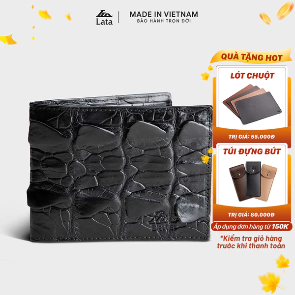 Ví nam da cá sấu Lata (Thời trang nam - Ví da thật LVN88)