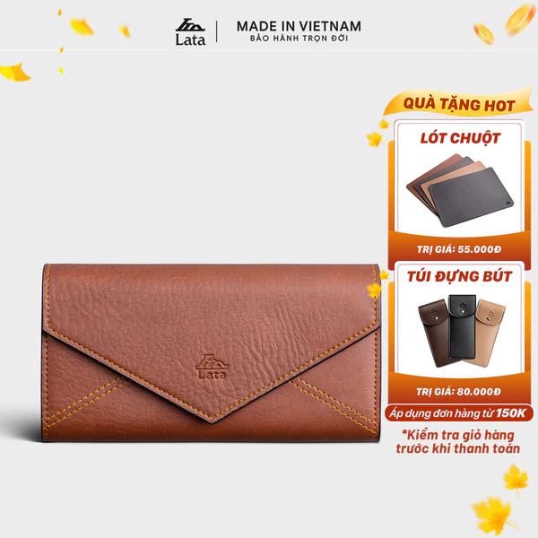 Ví Lata (Thời trang nữ kiểu cầm tay dáng dài - Ví da VN52)