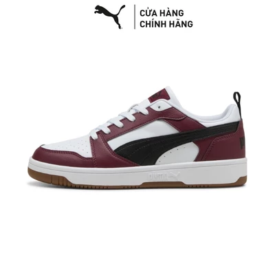 Giày Thời Trang PUMA Unisex Rebound v6 Low White-Black-Ruby Shimmer Màu Trắng
