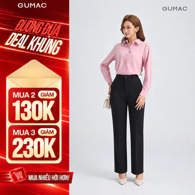 Quần Tây Nữ GUMAC Ống Suông Công Sở Thiết Kế Tối Giản Thanh Lịch Thời Trang LQG05071