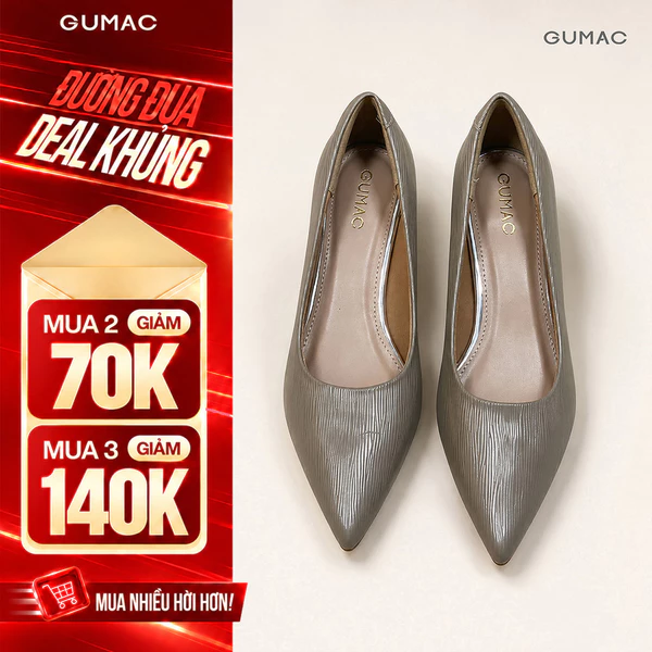 Giày Nữ GUMAC Mũi Nhọn Gót 3cm Form Gọn Chân Tôn Dáng Thanh Thoát Phù Hợp Đi Làm Đi Chơi GG06028
