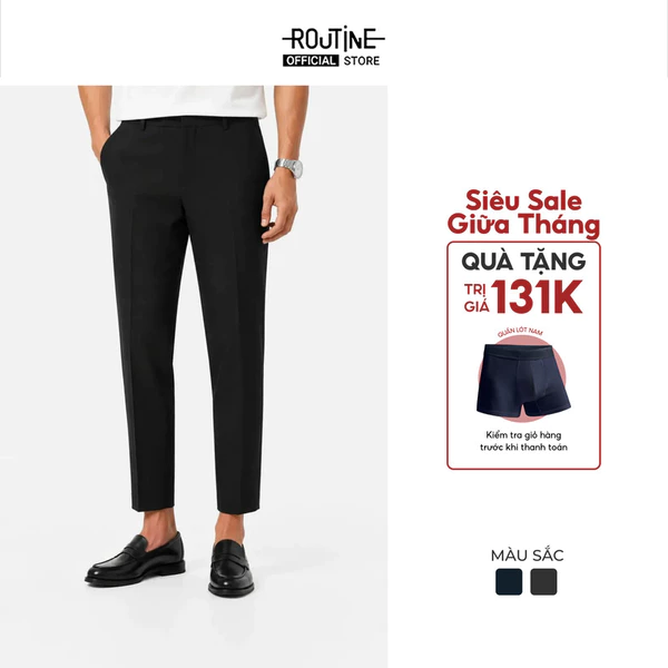 Quần Tây Dài Nam Form Slim Cropped - Routine 10F25PFO014
