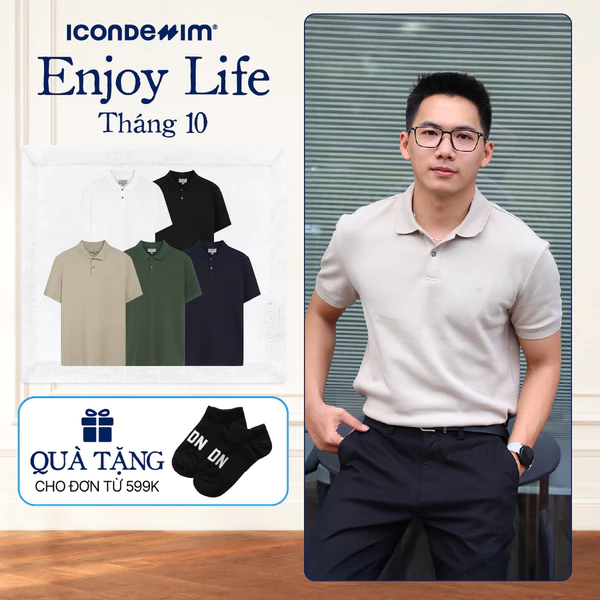 Áo Polo Nam ICONDENIM Trơn ICONDENIM, vải thun cá sấu, thấm hút mồ hôi, chống nhăn, form regular PLID0144