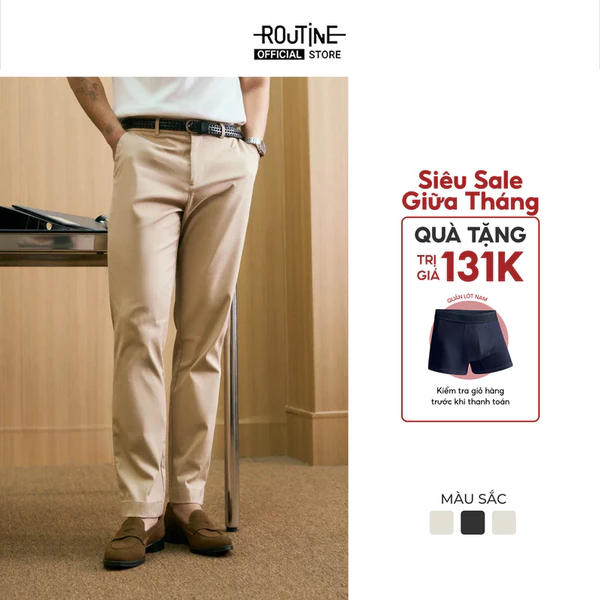 Quần Dài Kaki Nam Dobby Co Giãn Form Slim - Routine 10F25PCA015