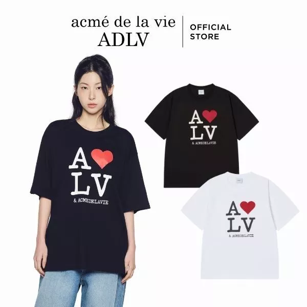 Áo Thun ADLV Love ADLV dáng oversized màu đen/trắng - Hàng chính hãng