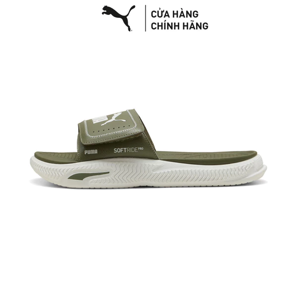 Dép Quai Ngang Thời Trang PUMA Unisex SoftridePro Slide 24 V Loden Green-Warm White Màu Xanh Lá