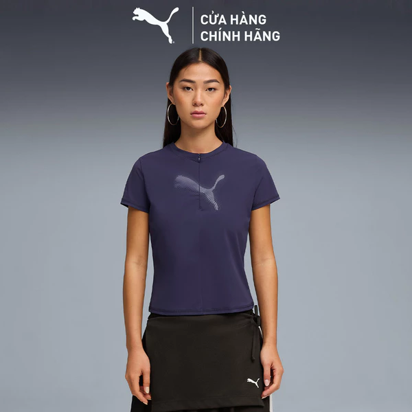 Áo Thun Thời Trang PUMA Nữ DARE TO Slim Graphic Tee Deep Plum Màu Tím