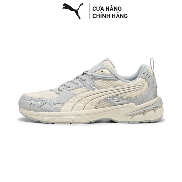 Giày Thể Thao PUMA Unisex Milenio tech 2000 Flat Light Gray-Frosted Ivory-Silver Màu Xám