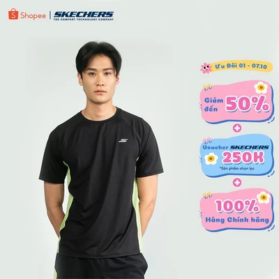 Áo Thun Tay Ngắn Nam Skechers Walking Performance Short Sleeve Tee - SP325M367-0018