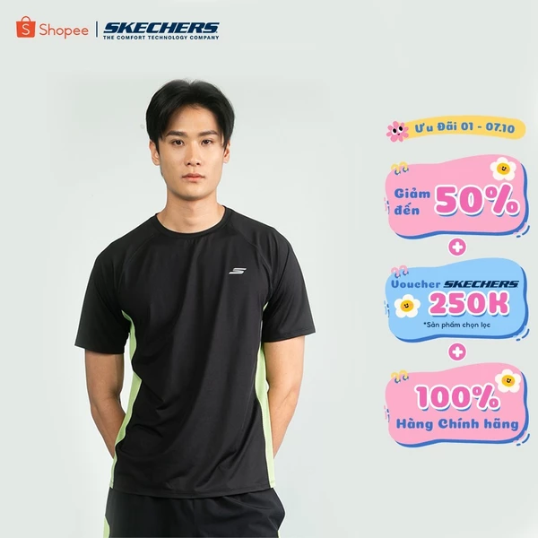 Áo Thun Tay Ngắn Nam Skechers Walking Performance Short Sleeve Tee - SP325M367-0018