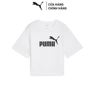 Áo Thun Thời Trang PUMA Nữ ESS Cropped No. 1 Logo White Màu Trắng