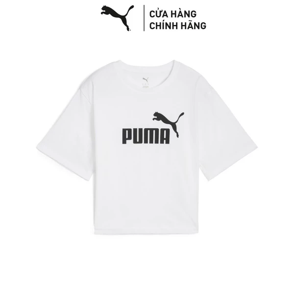 Áo Thun Thời Trang PUMA Nữ ESS Cropped No. 1 Logo White Màu Trắng