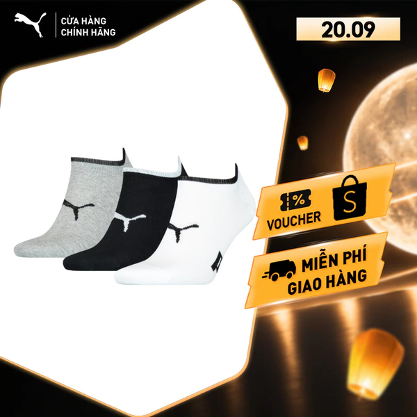 Bộ 3 Đôi Vớ, Tất PUMA Unisex Noshow 3P Apac white / grey / black Màu Trắng
