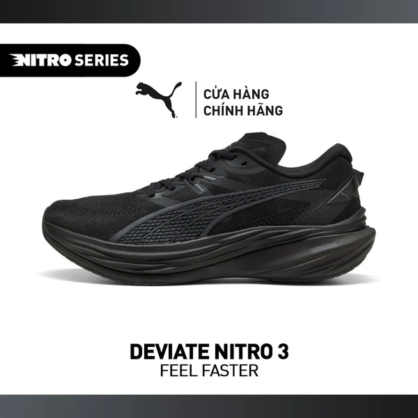 Giày Chạy Bộ PUMA Nam Deviate NITRO 3 WIDE Black Màu Đen