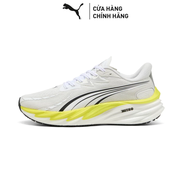 Giày Chạy Bộ PUMA Nam Velocity NITRO 4 White-Lux Lime Màu Trắng