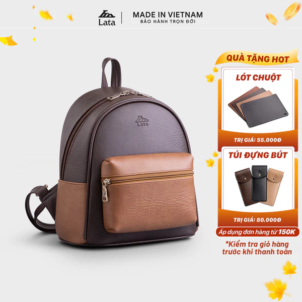 Balo Lata (Thời trang nữ mini cá tính cỡ trung - Balo da BAL75)