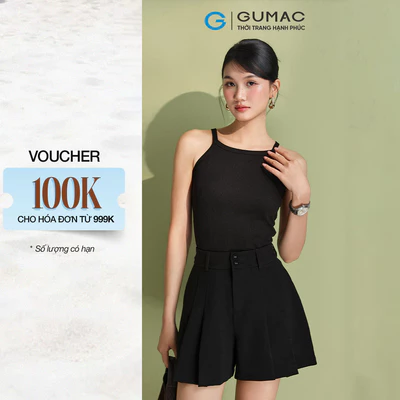 Áo Tanktop Nữ GUMAC Form Slim Cổ Tròn Chất Liệu Thun Gân Co Giãn Mềm Mịn ATF05029