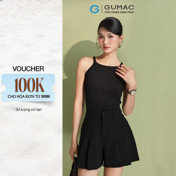 Áo Tanktop Nữ GUMAC Form Slim Cổ Tròn Chất Liệu Thun Gân Co Giãn Mềm Mịn ATF05029