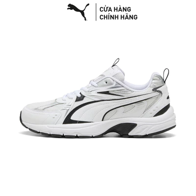 Giày Thể Thao PUMA Unisex Milenio tech White-Black-Silver Màu Trắng