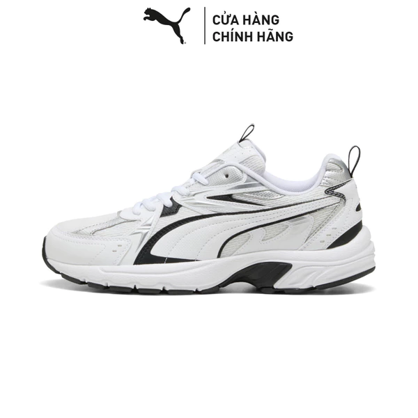 Giày Thể Thao PUMA Unisex Milenio tech White-Black-Silver Màu Trắng