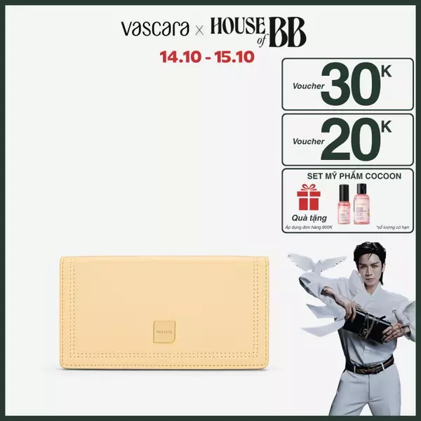 Vascara Ví Cầm Tay Monotone Nhấn Line Trang Trí - WAL 0333