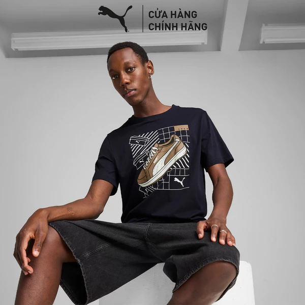 Áo Thun Thời Trang PUMA Nam GRAPHICS Sneaker New Navy Màu Xanh