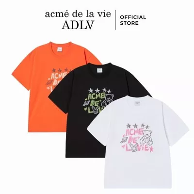 Áo Thun ADLV Universe Drawing dáng oversized màu đen/cam/trắng - Hàng chính hãng