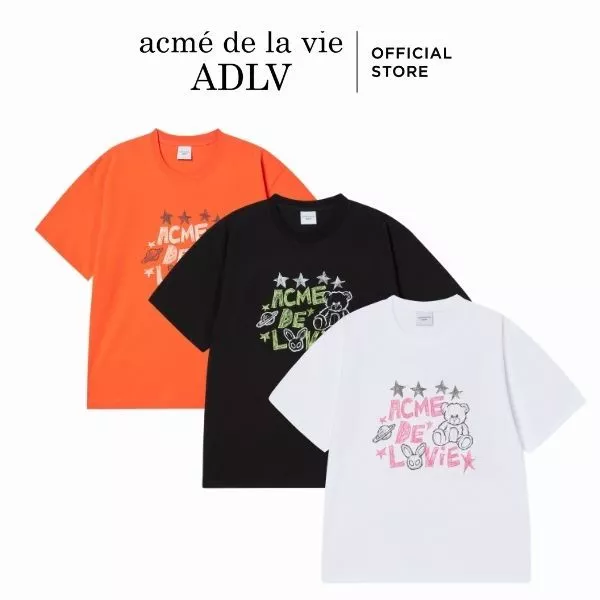 Áo Thun ADLV Universe Drawing dáng oversized màu đen/cam/trắng - Hàng chính hãng