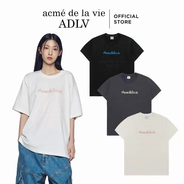 Áo Thun ADLV Chain Embossing Script Printing Dáng Oversized Màu Đen/Than Chì/Kem - Hàng chính hãng