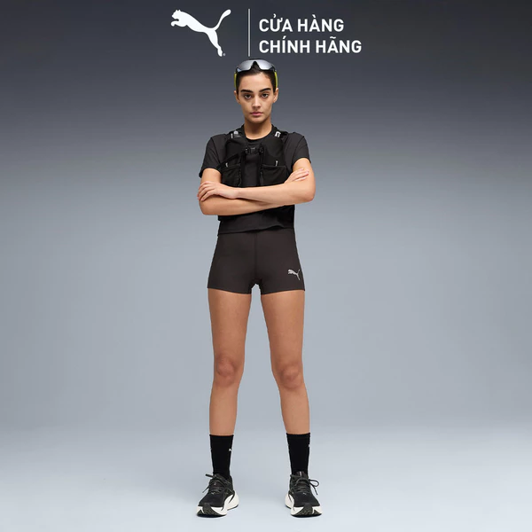 Quần Đùi Thể Thao Chạy Bộ PUMA Nữ W LIGHTSPEED 3 SHORT TIGHT Black Màu Đen