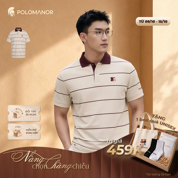 Áo polo nam cao cấp SODAS, vải cá sấu Cotton Interlock, thanh lịch - POLOMANOR