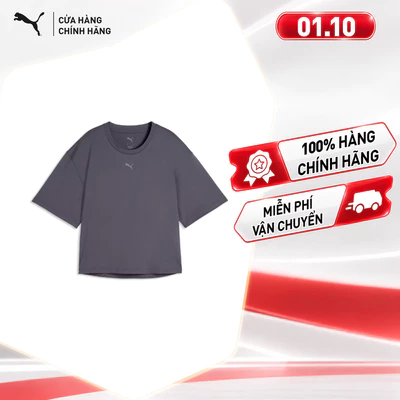 Áo Thun Tập Luyện PUMA Nữ W CLOUDSPUN RELAXED TEE Inky Depths Màu Xám