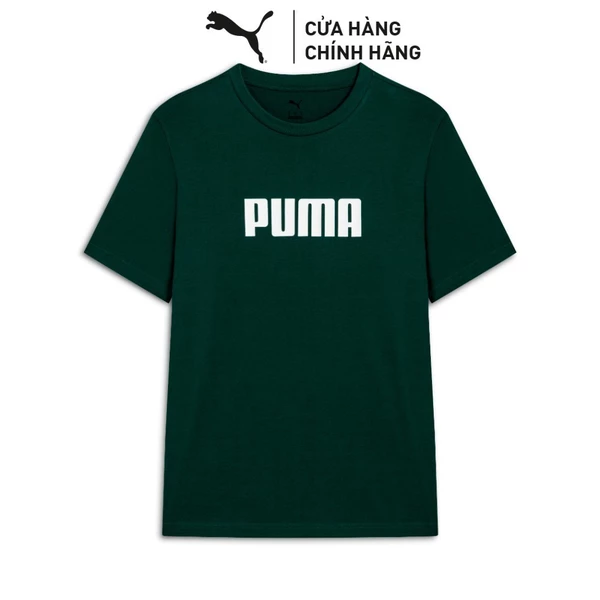 Áo Thun Thời Trang Ngắn Tay PUMA Nam ESS Logo Tee Varsity Green Màu Xanh Lá