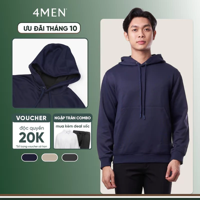 Áo Hoodie 4MEN In Classical Form Regular AH005 chất vải nỉ ép thoải mái thoáng mát, đi chơi, đi làm