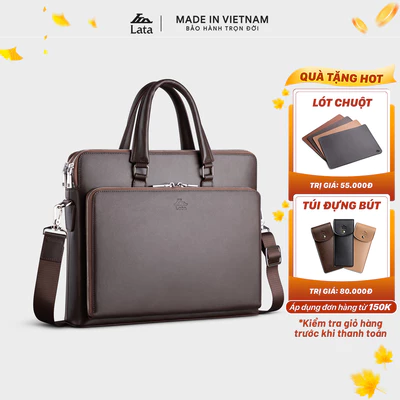 Cặp Công Sở Lata (Thời trang nam basic - Cặp da da thật CADA06)