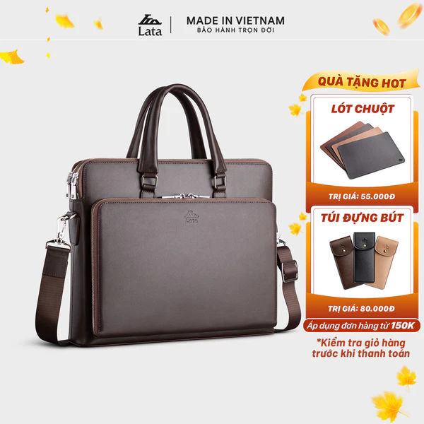 Cặp Công Sở Lata (Thời trang nam basic - Cặp da da thật CADA06)