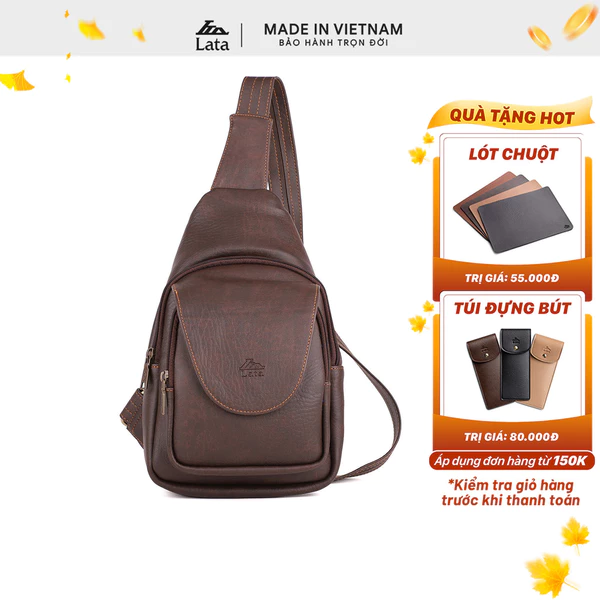 Balo Lata (Thời trang nam đi chơi cỡ nhỏ - Balo đeo chéo da BALC22)