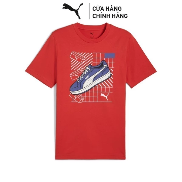 Áo Thun Thời Trang PUMA Nam GRAPHICS Sneaker Red Fire Màu Đỏ