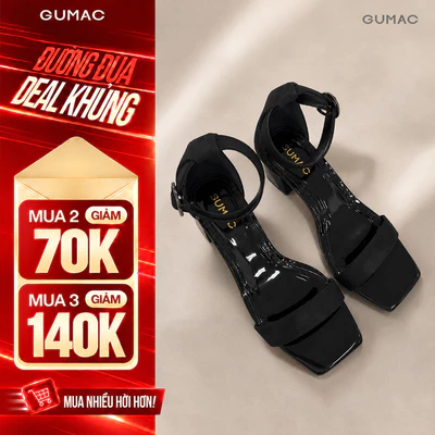 Giày Cao Gót Nữ GUMAC Quai Ngang Bản Vừa Êm Chân Cao 7cm Thanh Lịch Hiện Đại GG06026