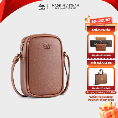 Túi Lata (Thời trang nữ đựng điện thoại basic - Túi đeo chéo da HN124)
