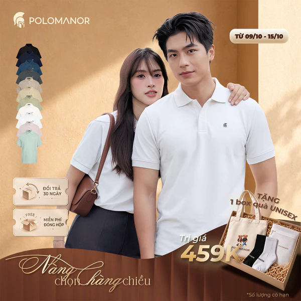 Áo polo nam BASIC SYMBOL, POLO QUỐC DÂN vải cá sấu cotton interlock - POLOMANOR