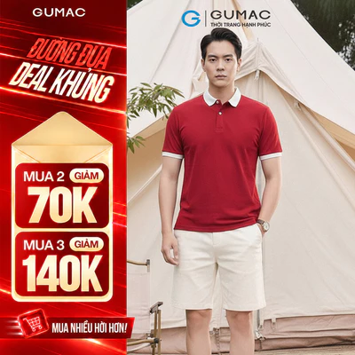 Áo Polo Nam GUMAC Form Suông Tay Ngắn Phối Màu Viền Bo Thanh Lịch LPLNF0916