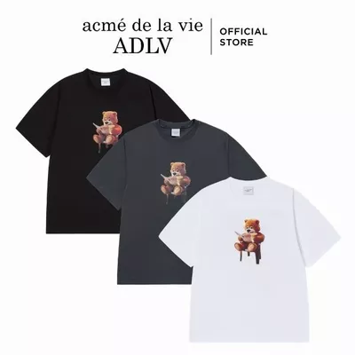 Áo Thun ADLV Ac Bear X Café Đọc Báo Vietnam Exclusive dáng Oversized màu đen/trắng/than chì - Hàng chính hãng