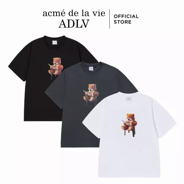 Áo Thun ADLV Ac Bear X Café Đọc Báo Vietnam Exclusive dáng Oversized màu đen/trắng/than chì - Hàng chính hãng