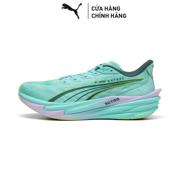 Giày Chạy Bộ PUMA Nam Deviate NITRO 4 X HYROX Intense Mint-Light Lavender Màu Xanh Lá