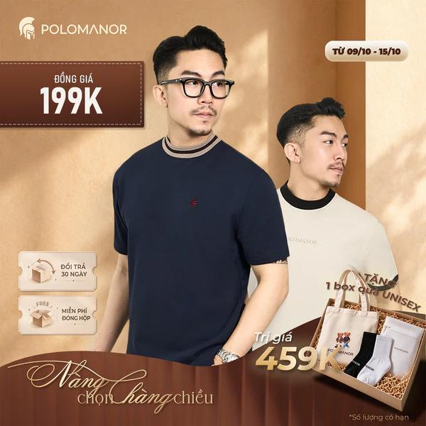 Áo thun, Áo polo nam, chất liệu cotton Interlock, thanh lịch, thoải mái - POLOMANOR