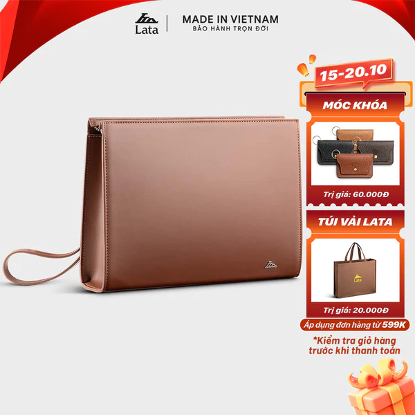 Ví Lata (Thời trang nam dáng cầm tay cỡ lớn - Ví da CT11)